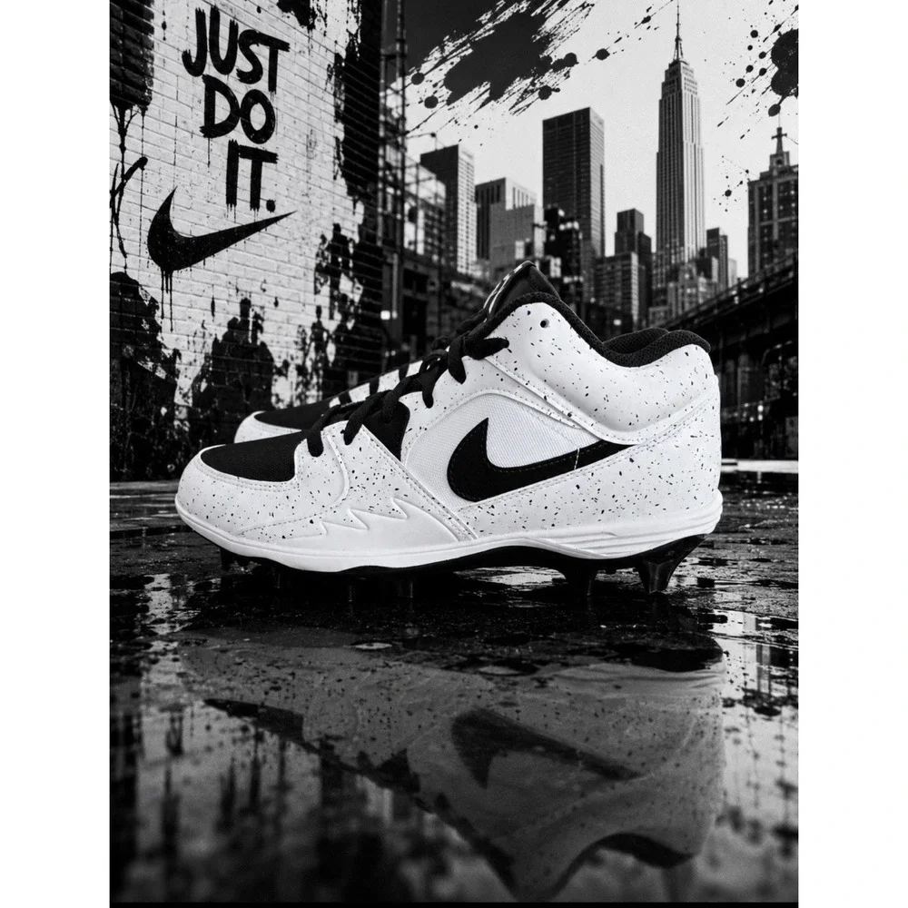 Size 12 Men's - Jordan Stadium 90 Low TD White Black HQ0210-100 Football Cleats